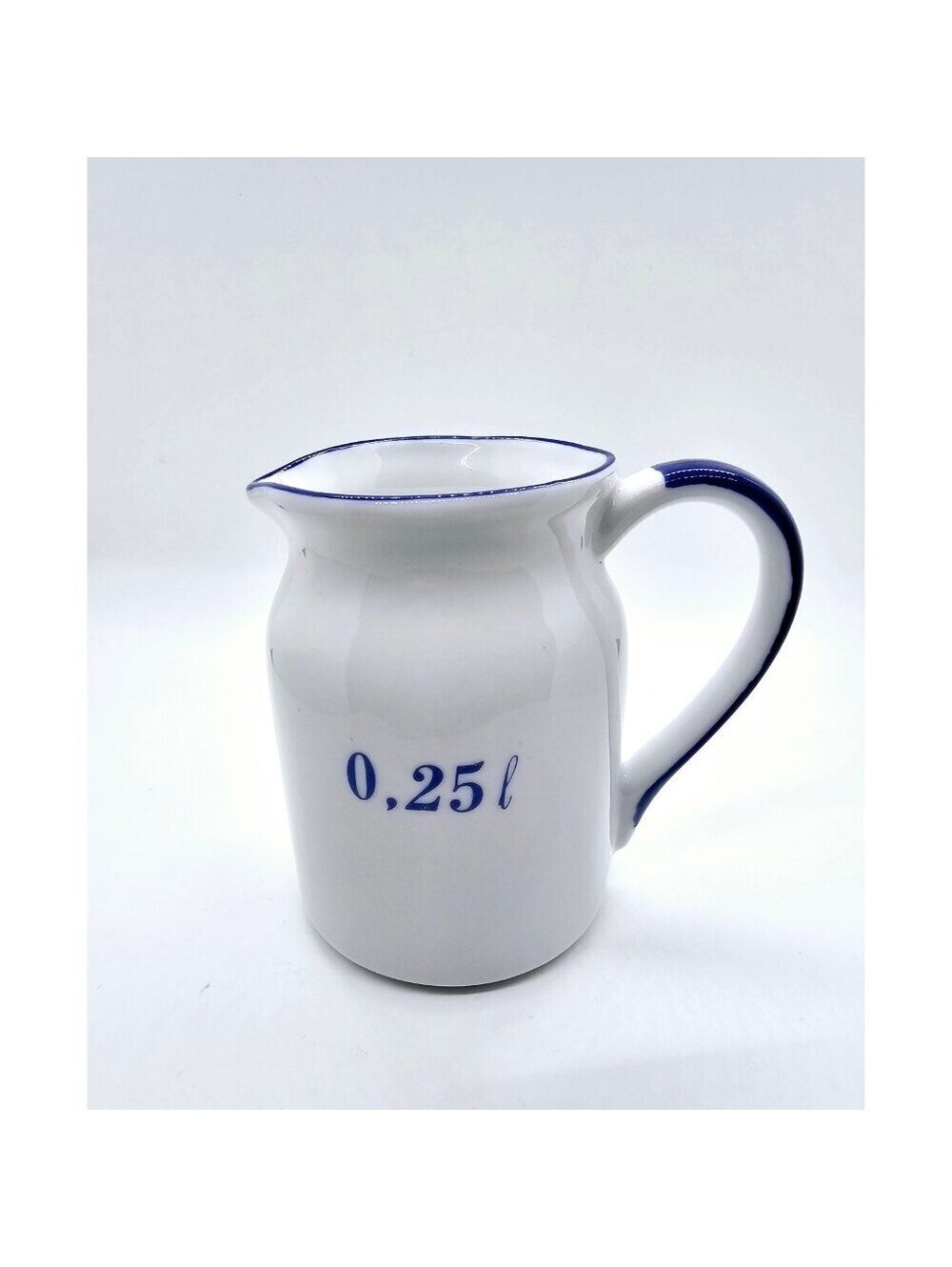 Vintage BIA Cordon Bleu Pitcher 0.25L Blue White Porcelain Creamer Milk Jug